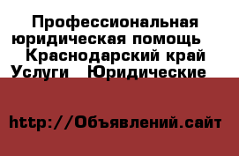 Профессиональная юридическая помощь  - Краснодарский край Услуги » Юридические   